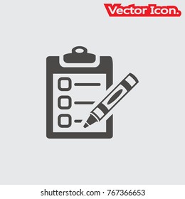 Check list board icon isolated sign symbol and flat style for app, web and digital design. Vector illustration.