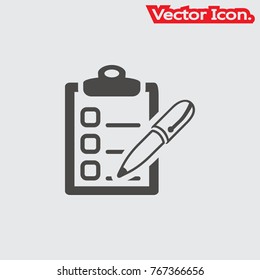 Check list board icon isolated sign symbol and flat style for app, web and digital design. Vector illustration.