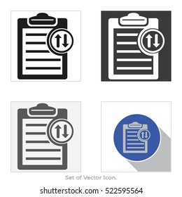 Check list board. Set icon of flat style. Vector illustration.