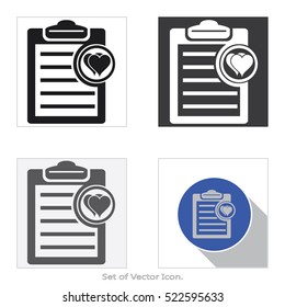 Check list board. Set icon of flat style. Vector illustration.