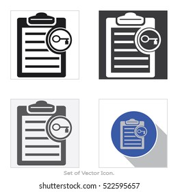 Check list board. Set icon of flat style. Vector illustration.