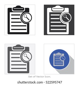 Check list board. Set icon of flat style. Vector illustration.