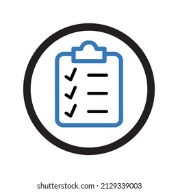 Icono de la lista de verificación o de la casilla de verificación