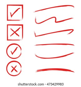check list and brush lines