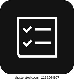 Check list Business icon with black filled line style. check, document, test, note, form, agreement, report. Vector illustration
