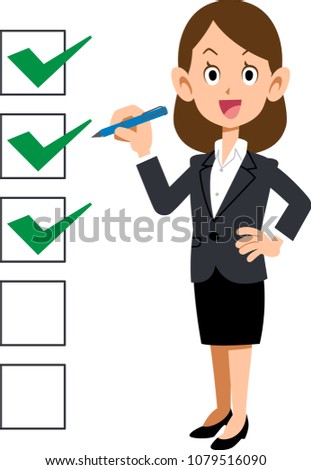 Check list Business woman smile