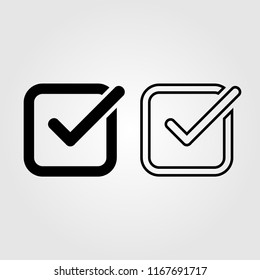 Check list button icon flat style isolated on background. Check list icon sign symbol for web site and app design.