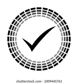 Check list button icon. Check mark in round sign.