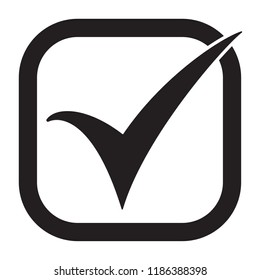 Check list button icon. Check mark in round sign.