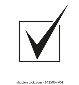 Check list button icon. Check mark in box sign