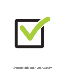 Check list button icon. Check mark in box sign.