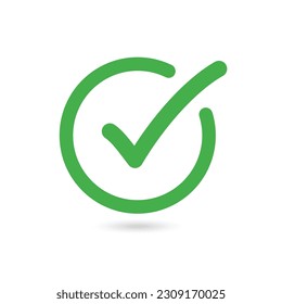 Check list button icon. Check mark in box sign. Flat design style check icon 
