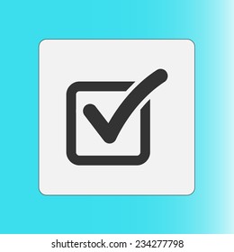 Check List Button Icon. Check Mark In Box Sign.