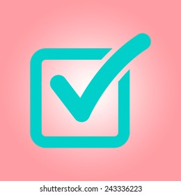 Check list button icon. Check mark in box sign.
