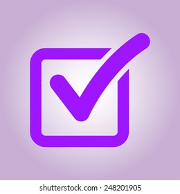 Check list button icon. Check mark in box sign.