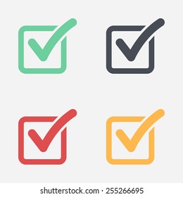 Check list button icon. Check mark in box sign.