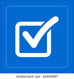 Check list button icon. Check mark in box sign.