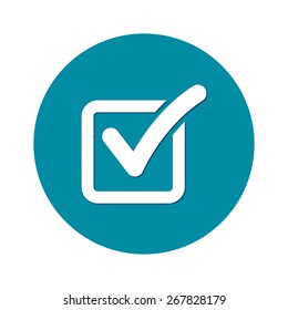 Check list button icon. Check mark in box sign.