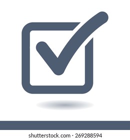 Check list button icon. Check mark in box sign.