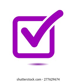 Check list button icon. Check mark in box sign.
