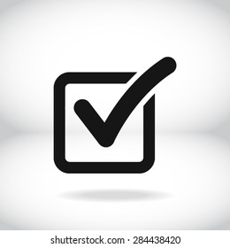 Check list button icon. Check mark in box sign.