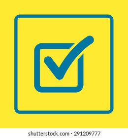 Check list button icon. Check mark in box sign.