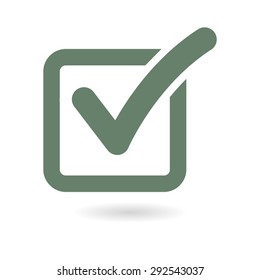 Check list button icon. Check mark in box sign.