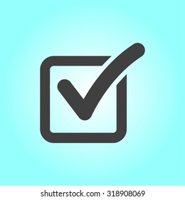 Check list button icon. Check mark in box sign.