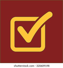 Check list button icon. Check mark in box sign.
