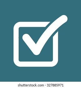 Check list button icon. Check mark in box sign.