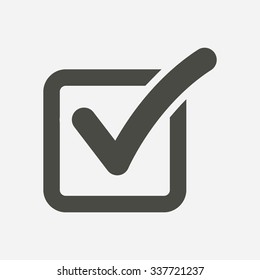 Check List Button Icon. Check Mark In Box Sign.