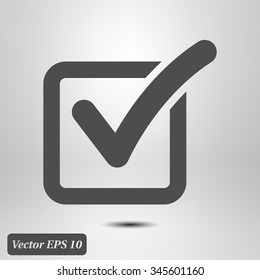 Check list button icon. Check mark in box sign.