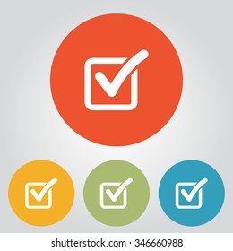 Check list button icon. Check mark in box sign.