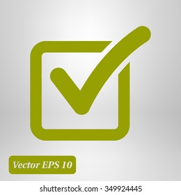 Check list button icon. Check mark in box sign.