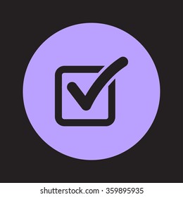 Check list button icon. Check mark in box sign.