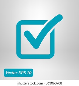 Check list button icon. Check mark in box sign.