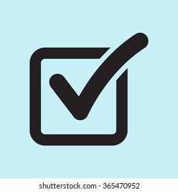 Check list button icon. Check mark in box sign.