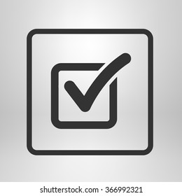 Check list button icon. Check mark in box sign.