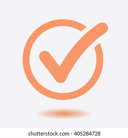 Check list button icon. Check mark in round sign.