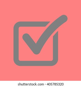 Check list button icon. Check mark in box sign.