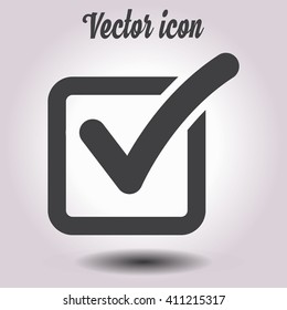 Check list button icon. Check mark in box sign.