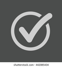 Check list button icon. Check mark in round sign.