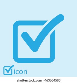 Check list button icon. Check mark in box sign.