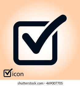 Check list button icon. Check mark in box sign.