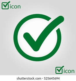 Check List Button Icon. Check Mark In Round Sign.