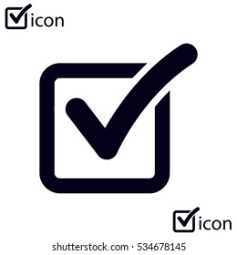 Check list button icon. Check mark in box sign.