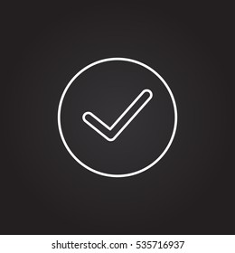 Check list button icon. Check mark in box sign.

