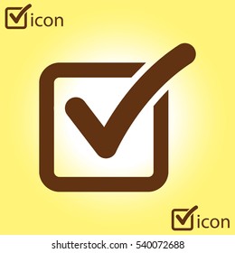 Check list button icon. Check mark in box sign.