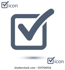Check list button icon. Check mark in box sign.