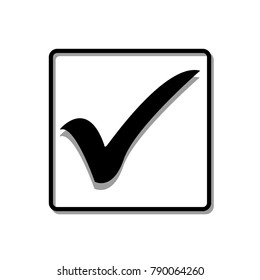 Check List Button Icon. Check Mark In Box Sign.